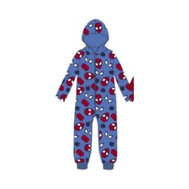 Marvel Spiderman Onesie Fleece Blauw Maat 104