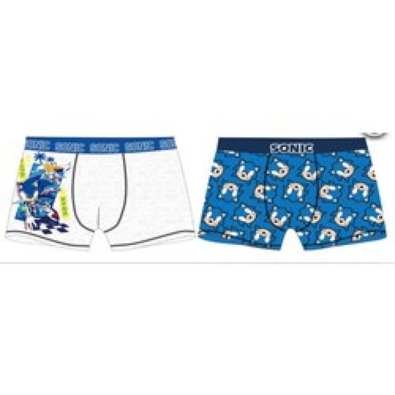 Sonic The Hedgehog - Boxershort - 2 stuks - Blauw/Grijs