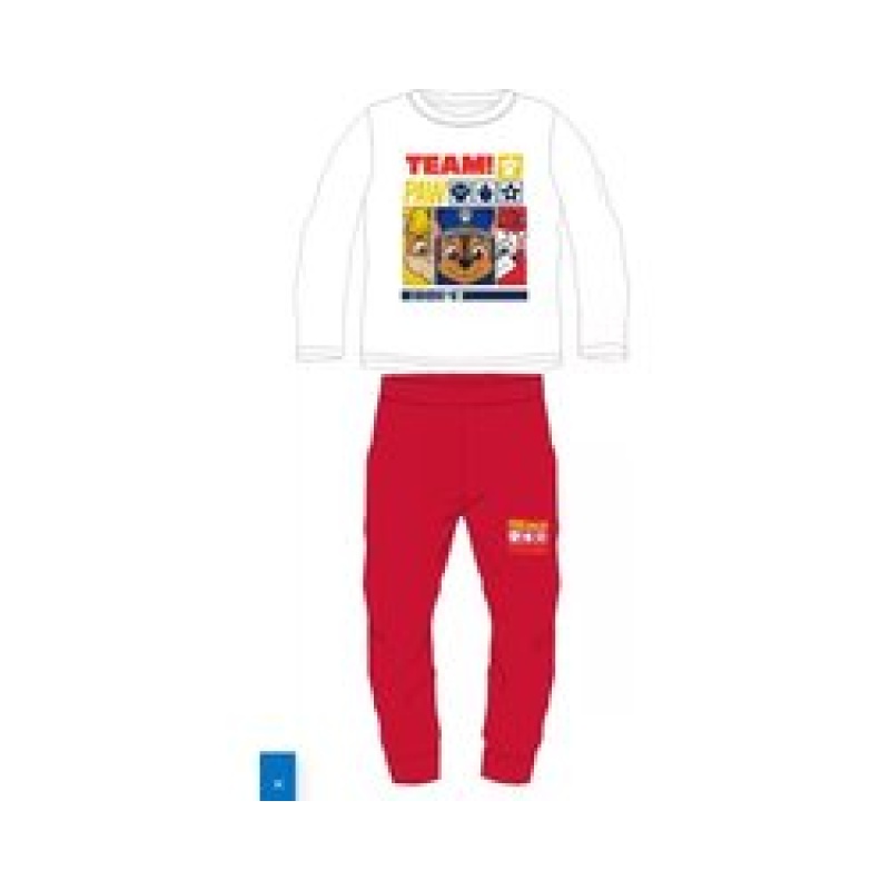 Paw Patrol Pyjamaset Katoen Wit/Rood