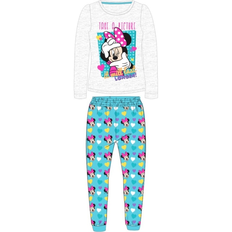 Disney Minnie Mouse Pyjama-set Katoen Grijs/Turquoise