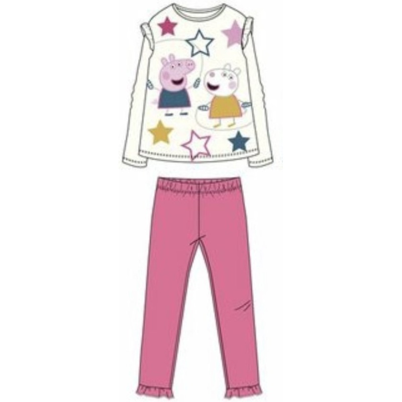 Peppa Pig Pyjama Wit-Roze Katoen Maat 116