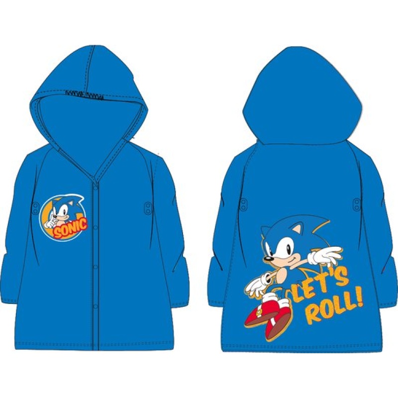 Regenjas kind Sonic let's roll blauw