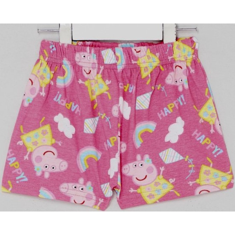 Peppa Pig Set / Shortama - Happy - Roze/Wit - Afbeelding 3