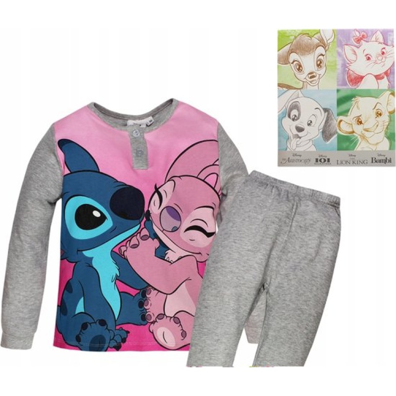 Disney Lilo & Stitch - Pyjamaset - Katoen - Grijs/Roze