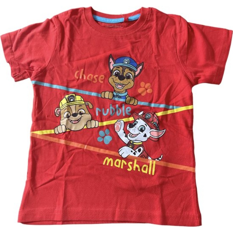 Paw patrol Shortama Katoen Rood-Grijs Maat 110