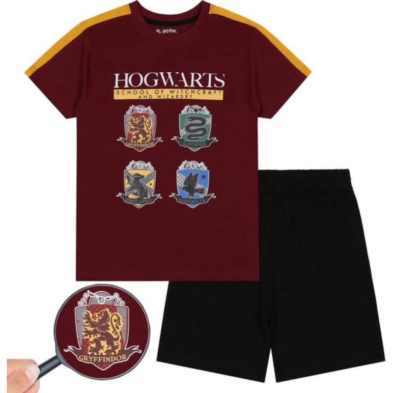 Harry Potter Pyjama, Jongens Zomer Pyjama, Bordeauxrood