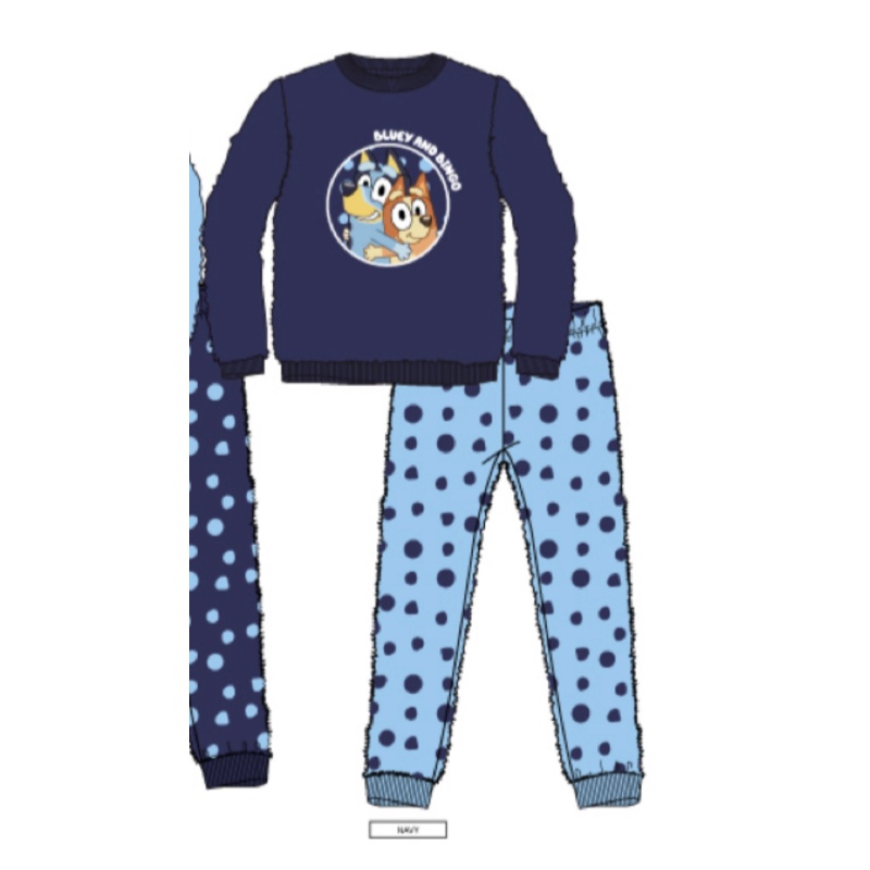 Bluey Coral Fleece Pyjama Marine Blauw